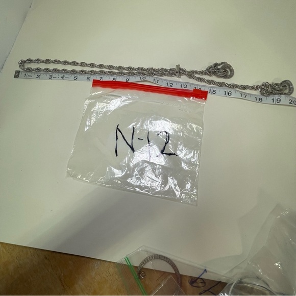 Vintage Chunky Rope Chain Silver Tone Lariat Square Slide Necklace - Picture 6 of 6